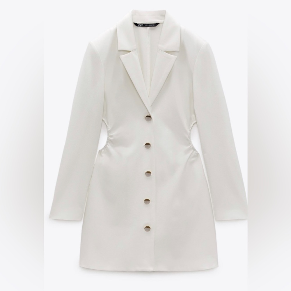 White blazer mini cutout skort